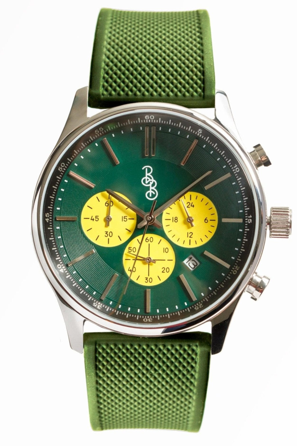 Chronographe vert et jaune