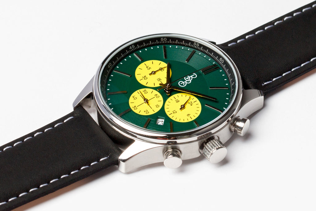 Chronographe vert et jaune